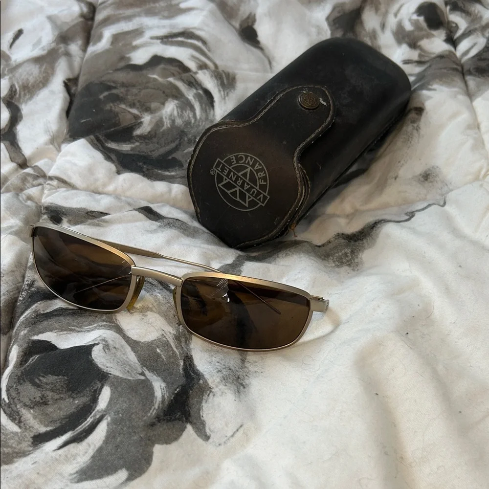 Vuarnet Pouilloux Ref. 062 Handmade Blue Lens Metal Frame Sunglasses